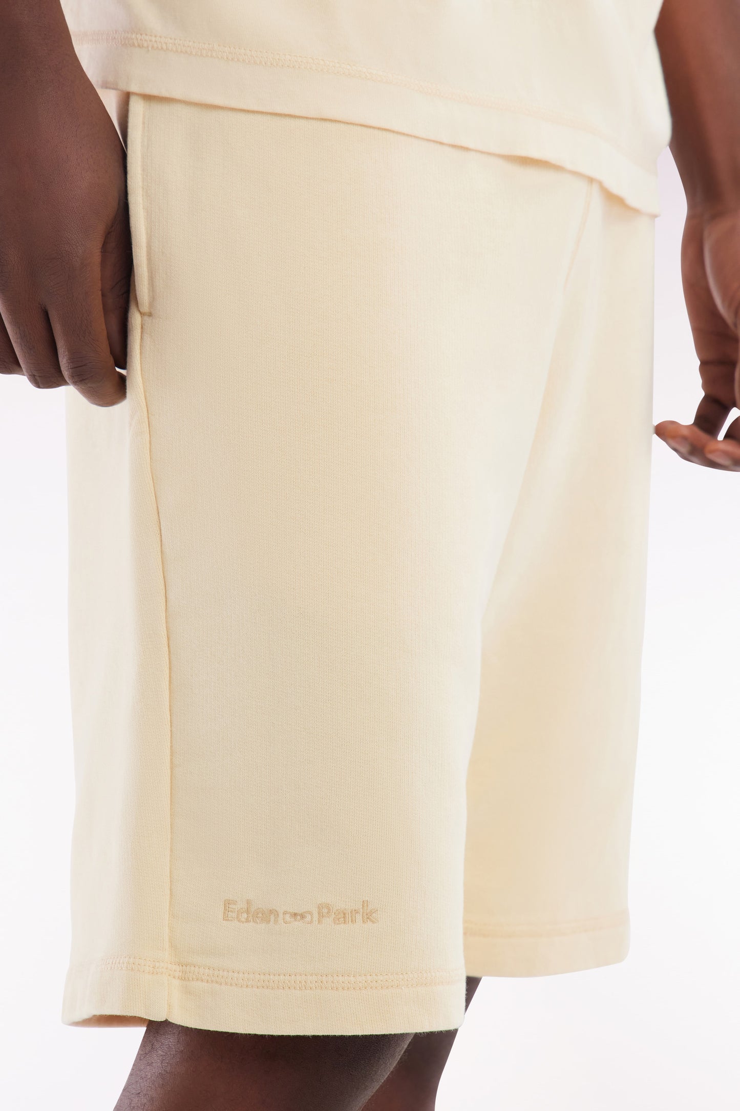 Relaxed-fit ochre cotton fleece shorts