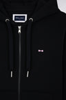 Sweatshirt zippé en molleton coton noir coupe droite