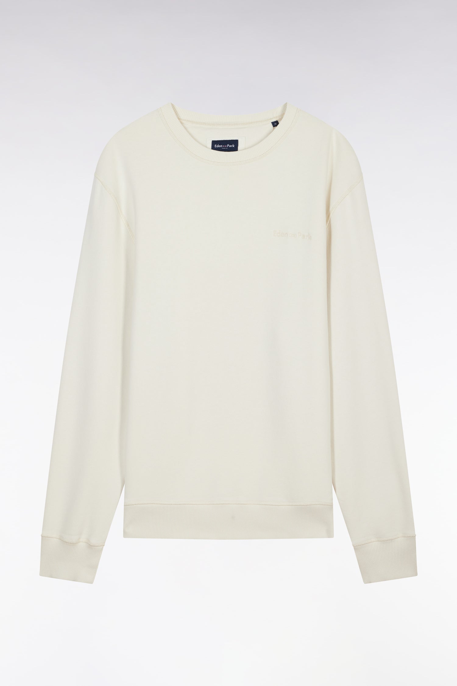 Sweatshirt surteint mit Rundhalsausschnitt aus Sweatstoff Baumwolle beige lockere Passform