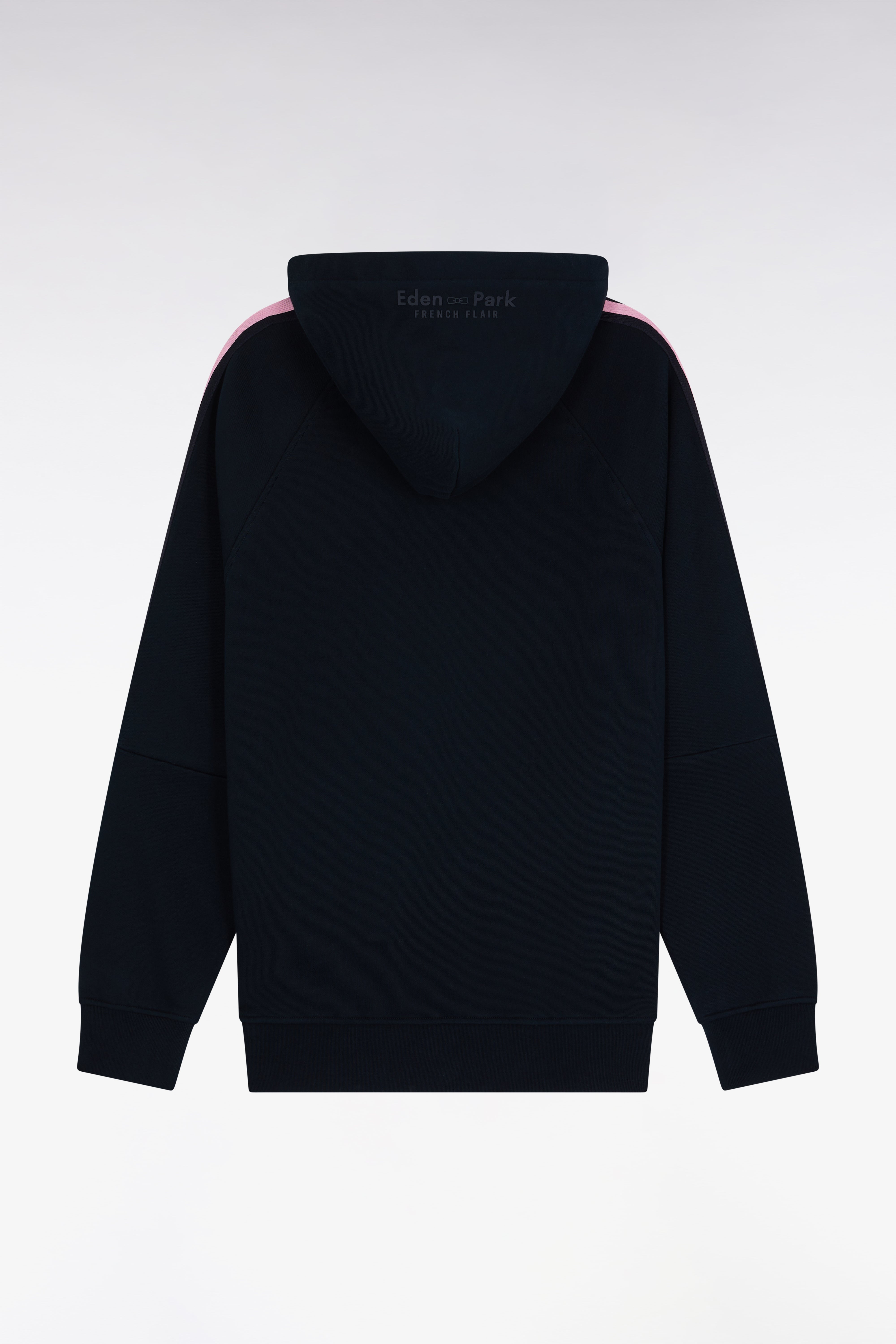 Sweatshirt à capuche en coton marine et rose coupe décontractée
