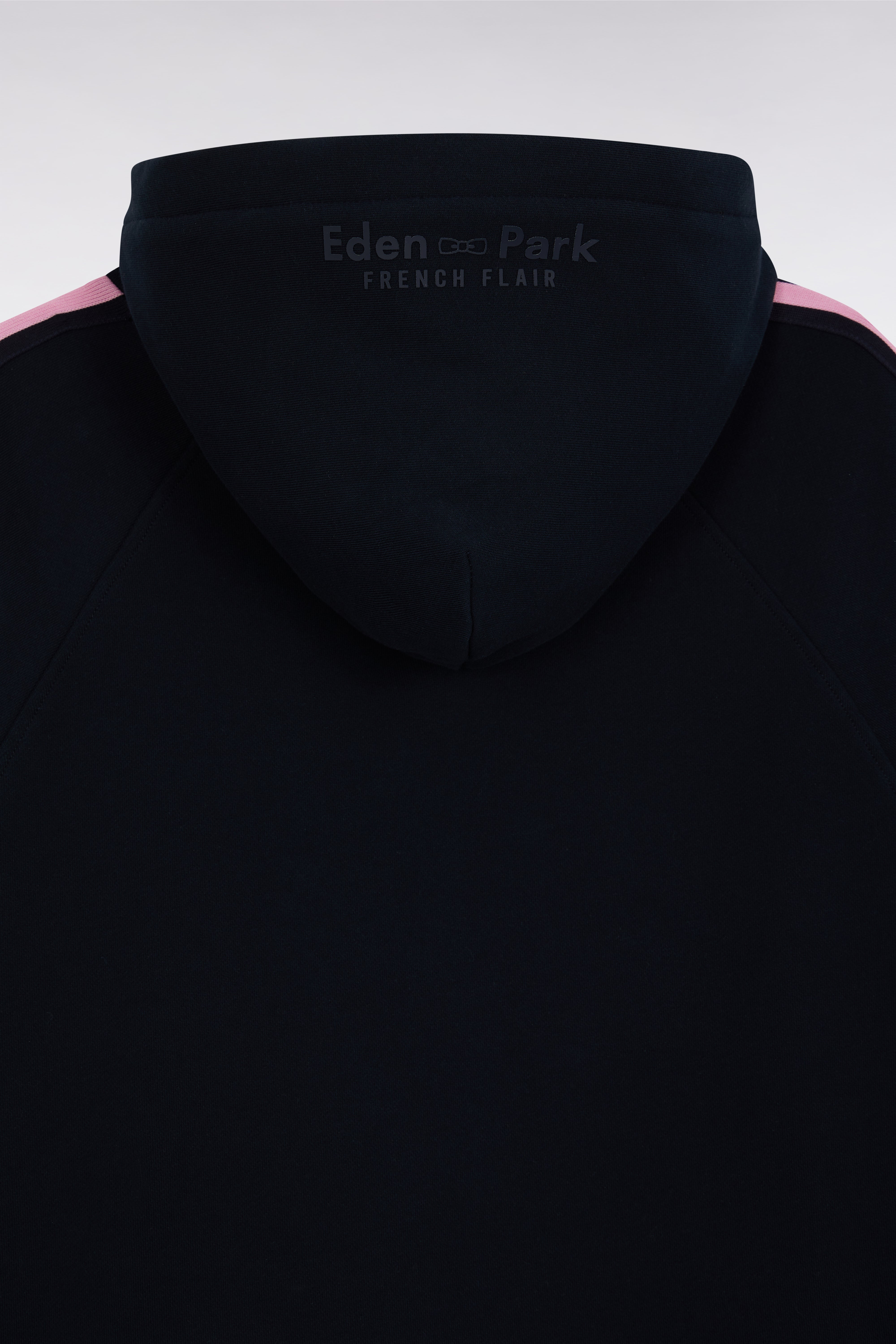 Sweatshirt à capuche en coton marine et rose coupe décontractée