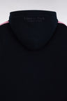Sweatshirt à capuche en coton marine et rose coupe décontractée