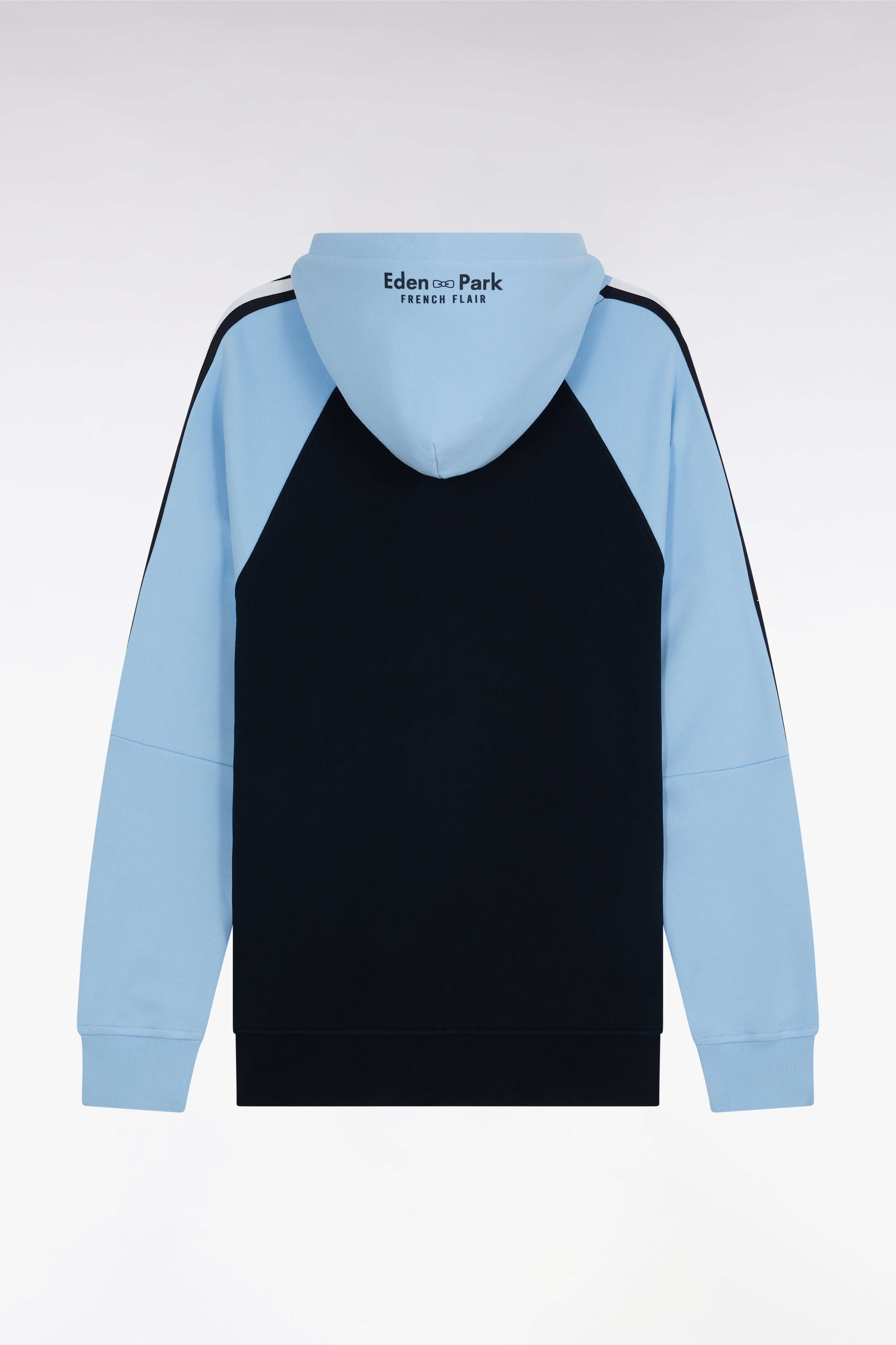 Sweatshirt à capuche en coton marine et ciel coupe décontractée