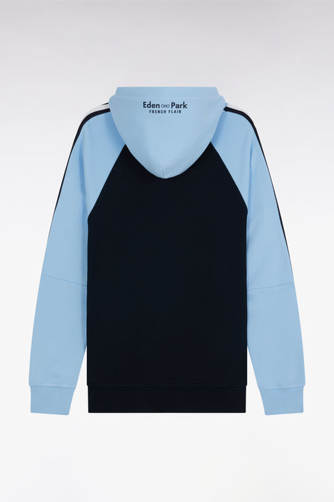 Sweatshirt à capuche en coton marine et ciel coupe décontractée - Image 1