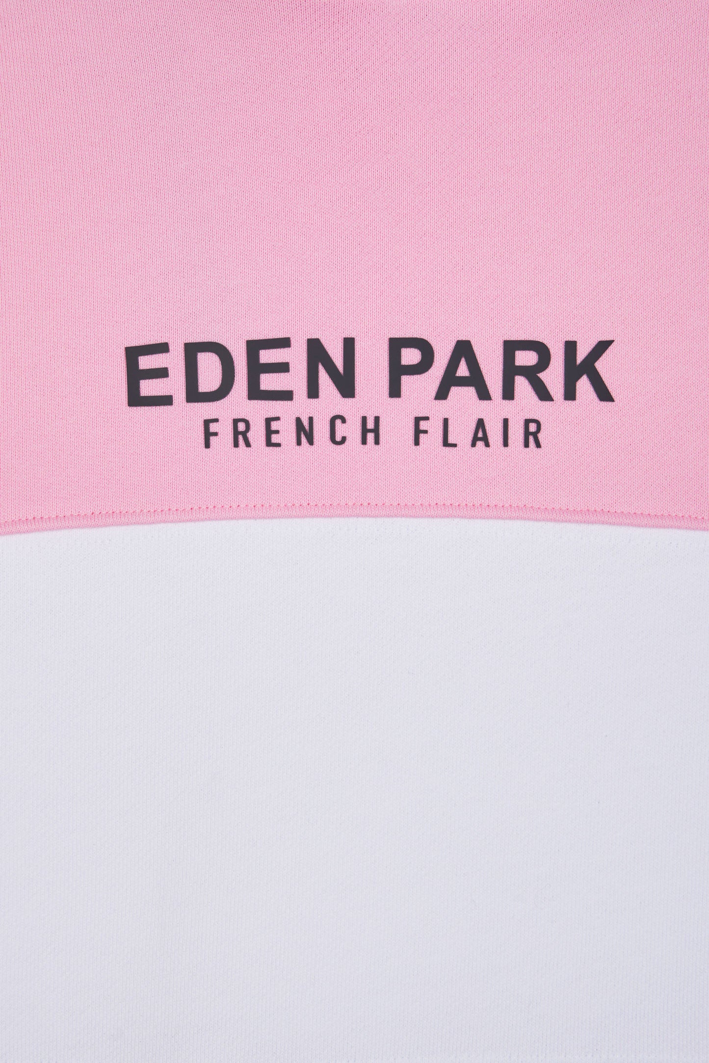 Relaxed-fit pink tricolor cotton fleece hoodie