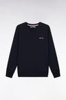 Navy cotton fleece crewneck sweatshirt