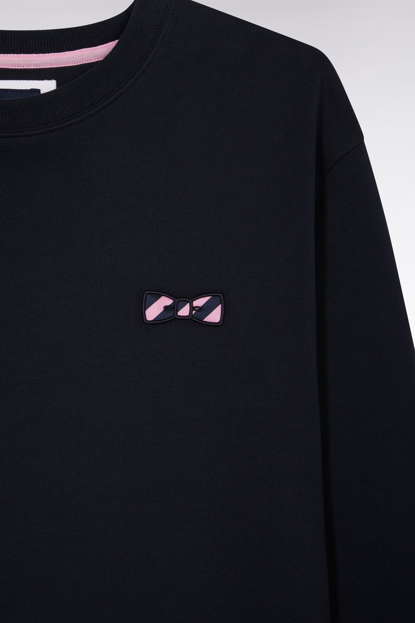 Navy cotton fleece crewneck sweatshirt