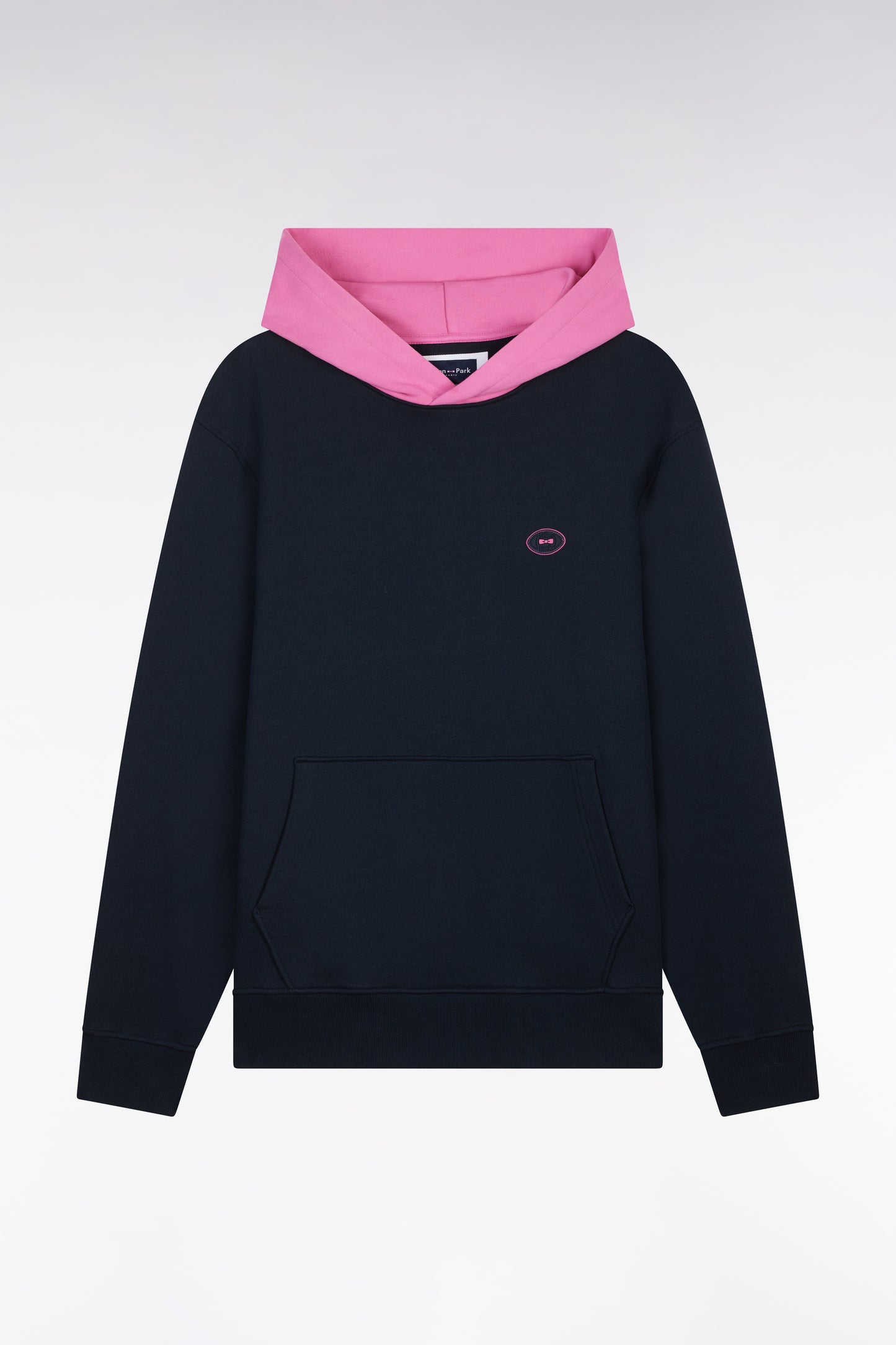 Relaxed-fit two-tone pink cotton fleece sweatshirt