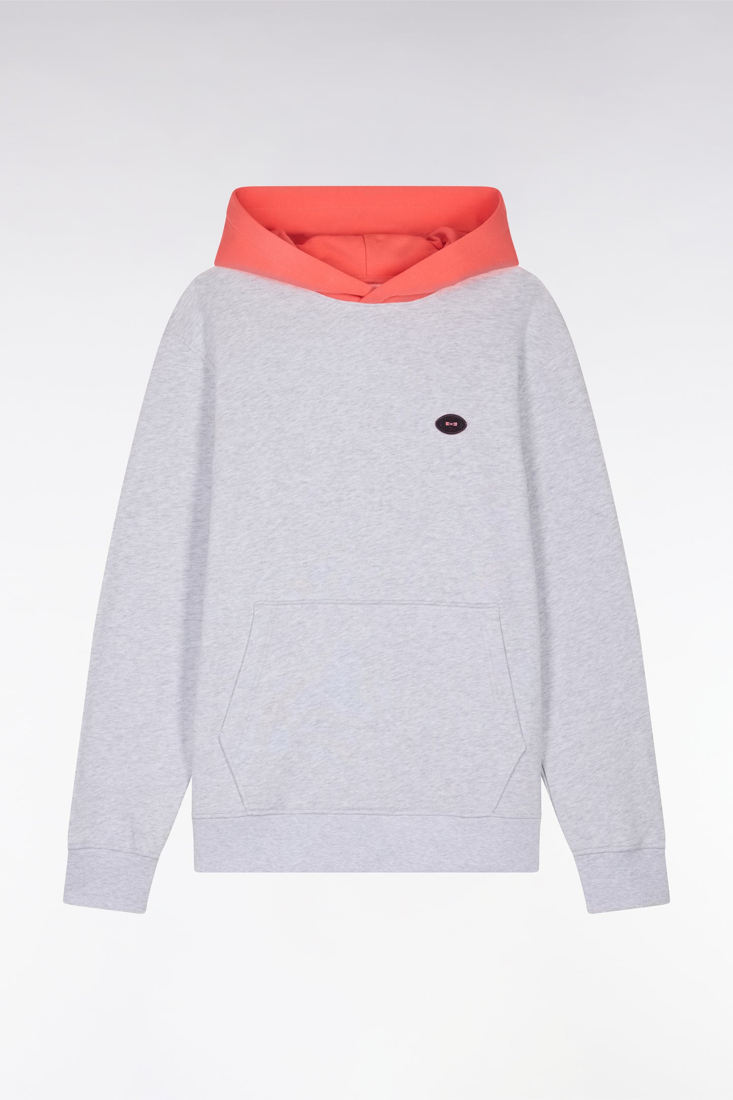 Sweatshirt en molleton coton bicolore corail coupe décontractée