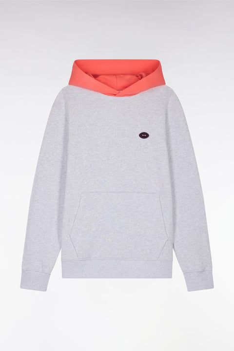 Relaxed-fit two-tone coral cotton fleece sweatshirt - Image 2