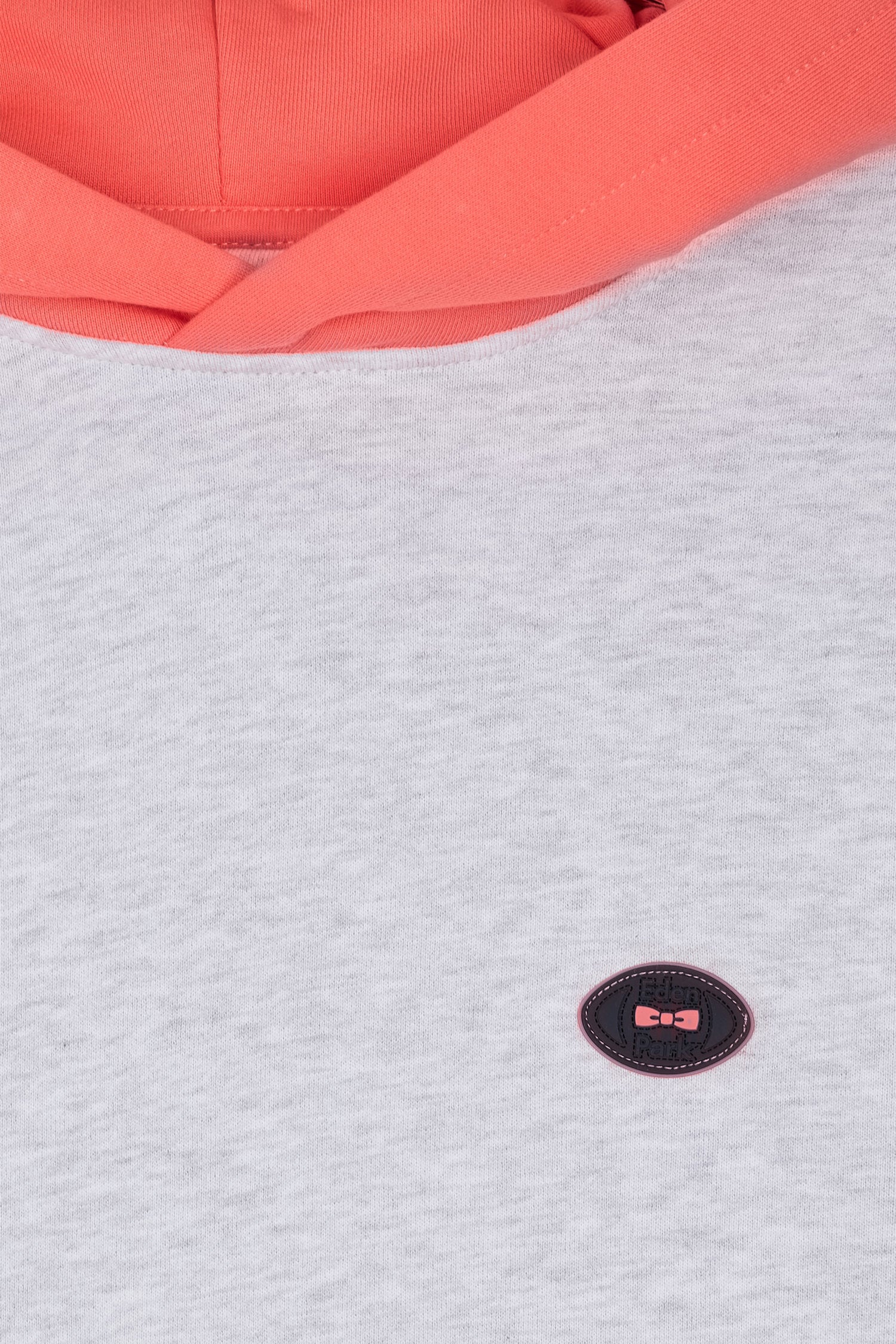Sweatshirt en molleton coton bicolore corail coupe décontractée