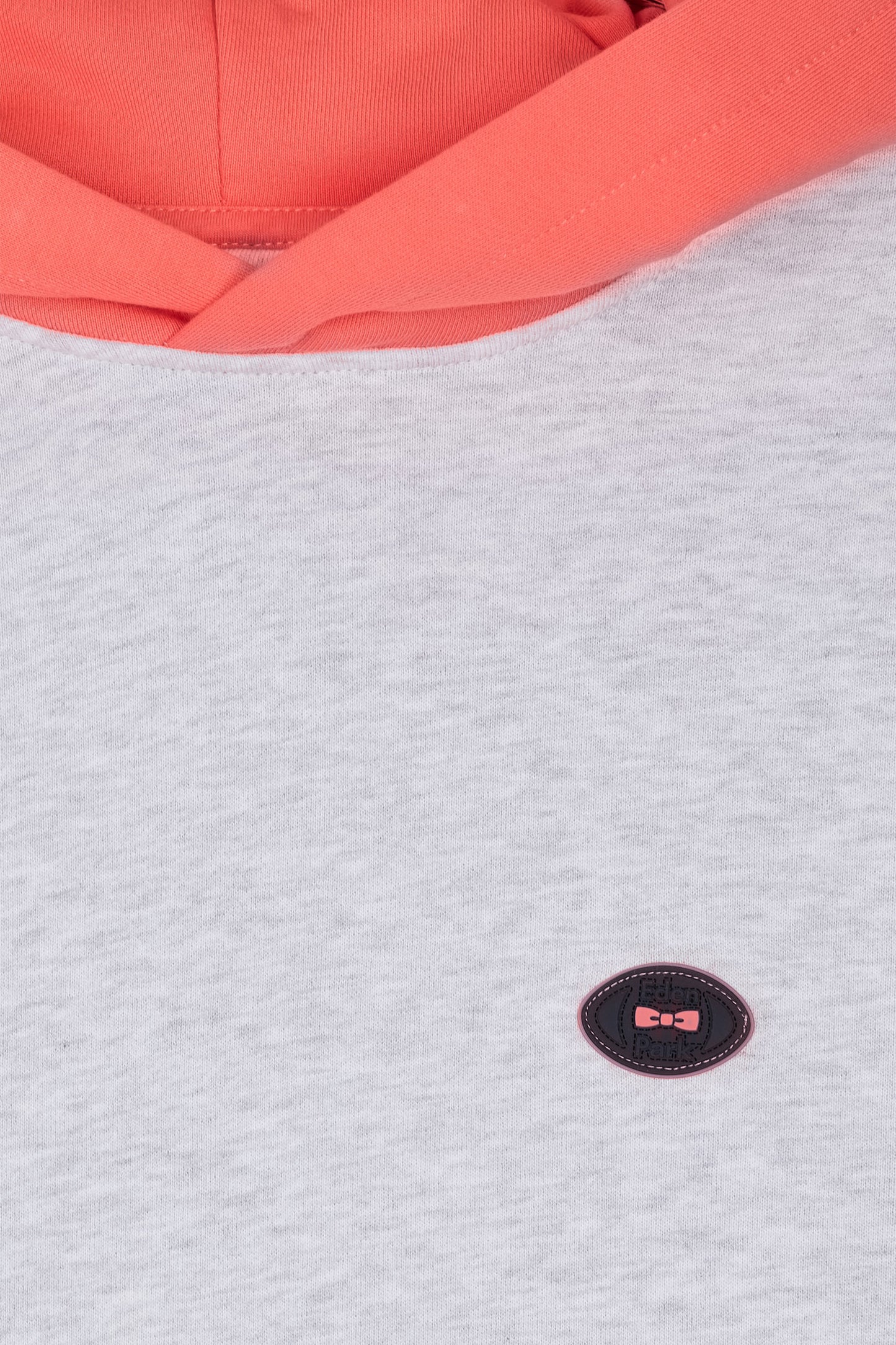 Sweatshirt en molleton coton bicolore corail coupe décontractée