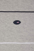 Sweatshirt zippé en coton stretch gris passepoil contrastés coupe droite