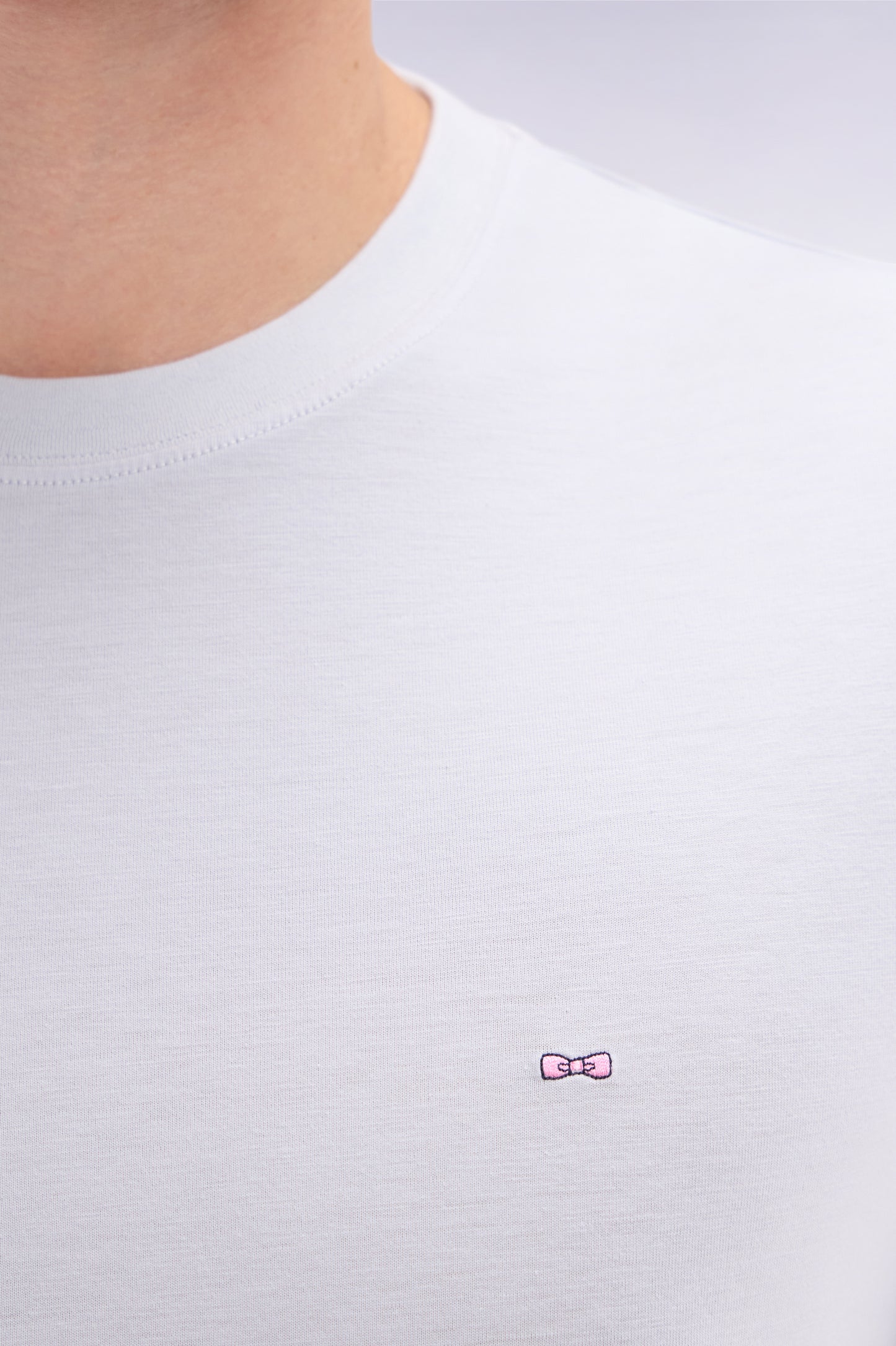 Straight-fit light grey short-sleeved T-shirt