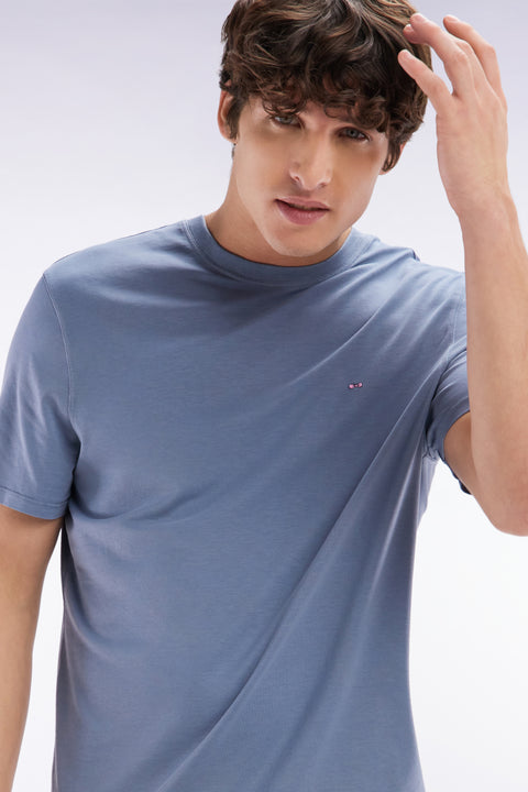 Straight-fit grey short-sleeved T-shirt - Image 3