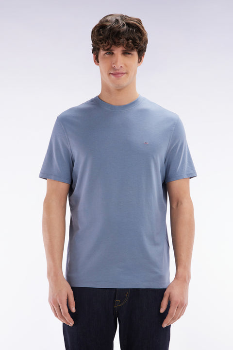 Straight-fit grey short-sleeved T-shirt - Image 1