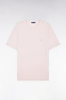 T-shirt rose pâle uni en lyocell et coton coupe droite