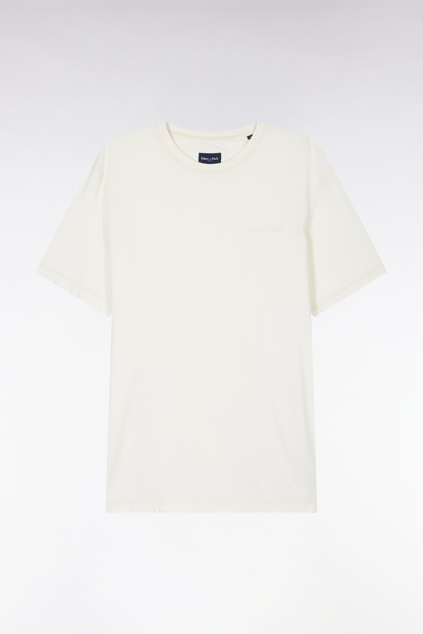 Relaxed-fit beige overdyed cotton T-shirt