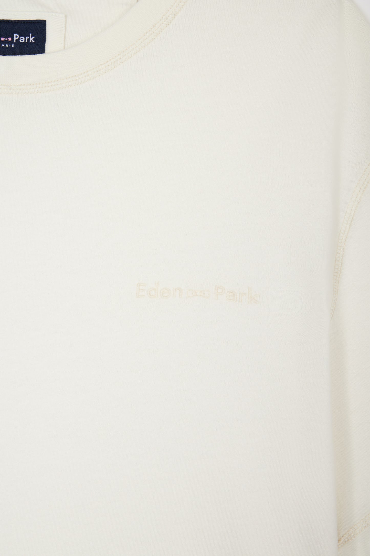 Relaxed-fit beige overdyed cotton T-shirt
