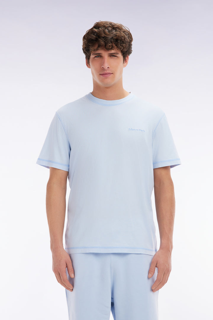 T-shirt en coton ciel surteint coupe décontractée