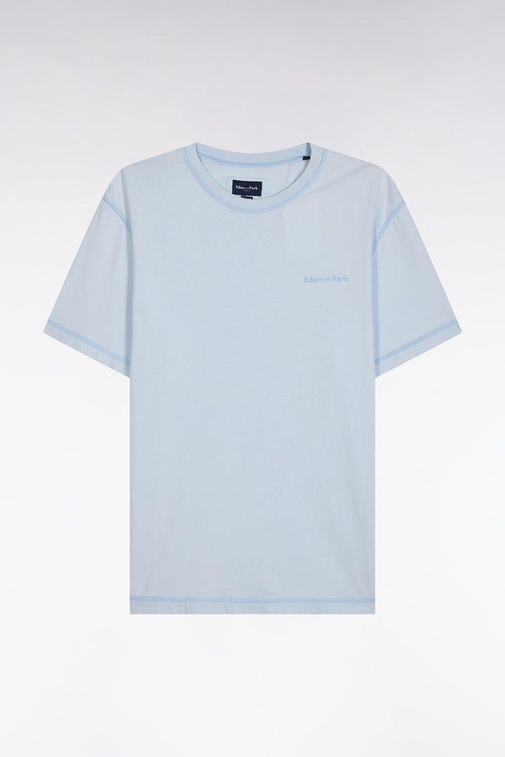 T-shirt en coton ciel surteint coupe décontractée