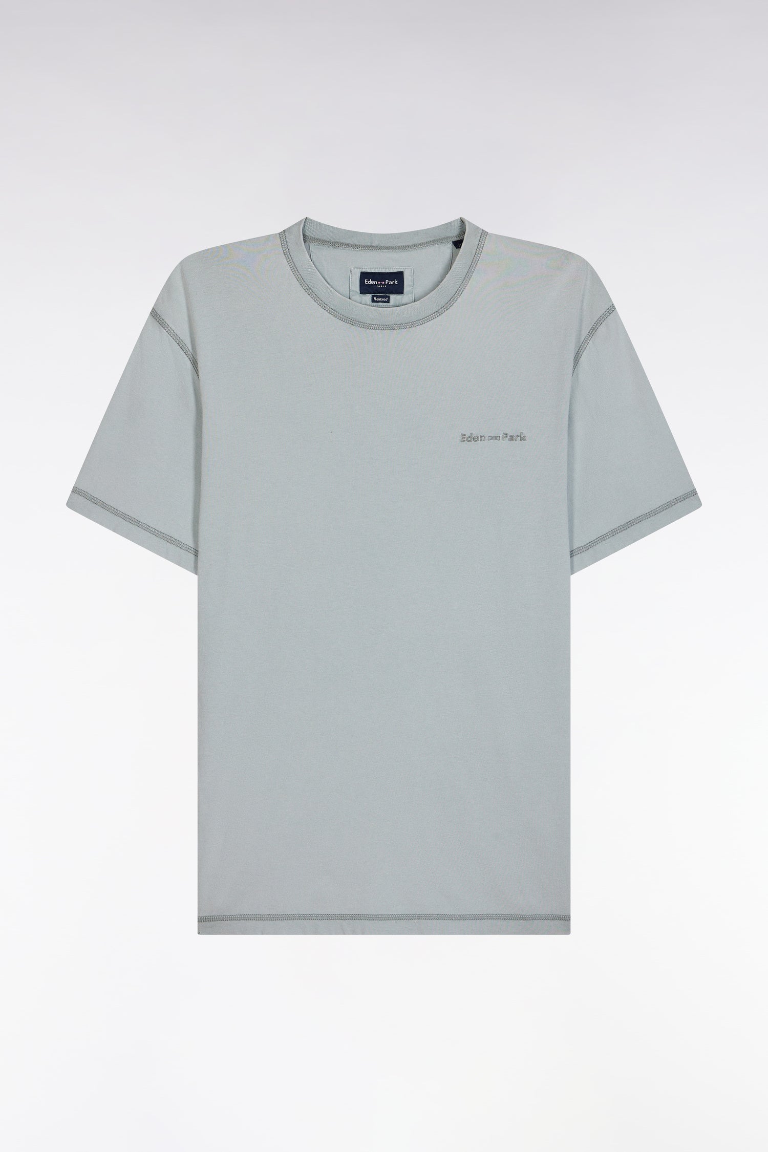 T-shirt en coton gris moyen surteint coupe décontractée