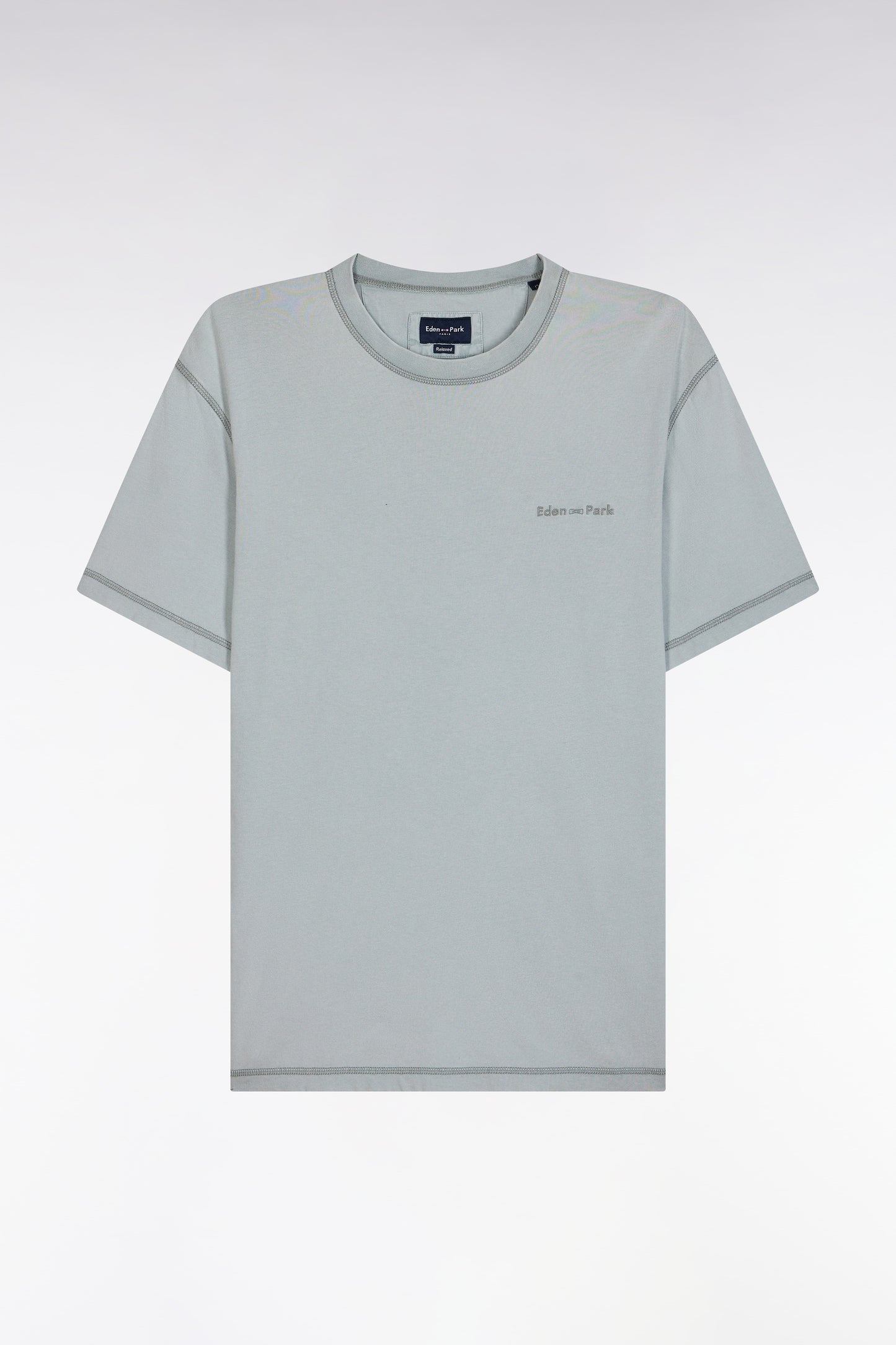 T-shirt en coton gris moyen surteint coupe décontractée