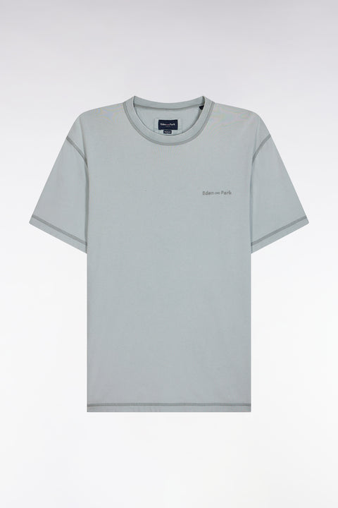 T-shirt en coton gris moyen surteint coupe décontractée - Image 2