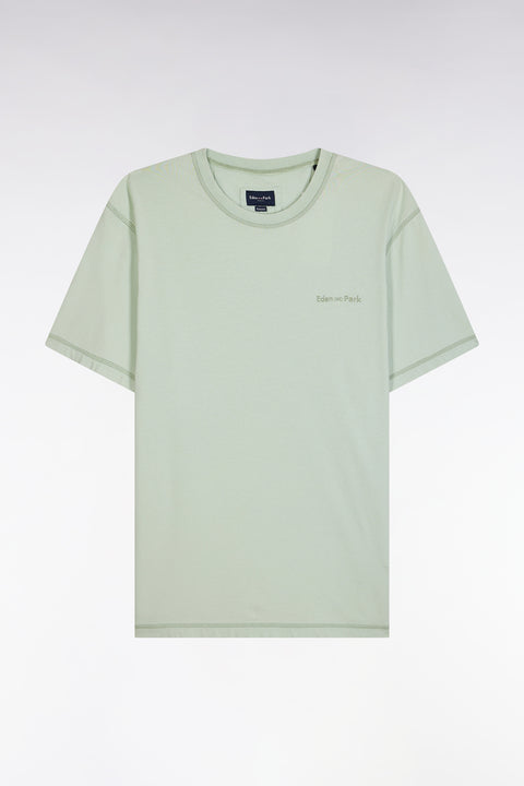 T-shirt en jersey de coton vert surteint coupe décontractée - Image 2