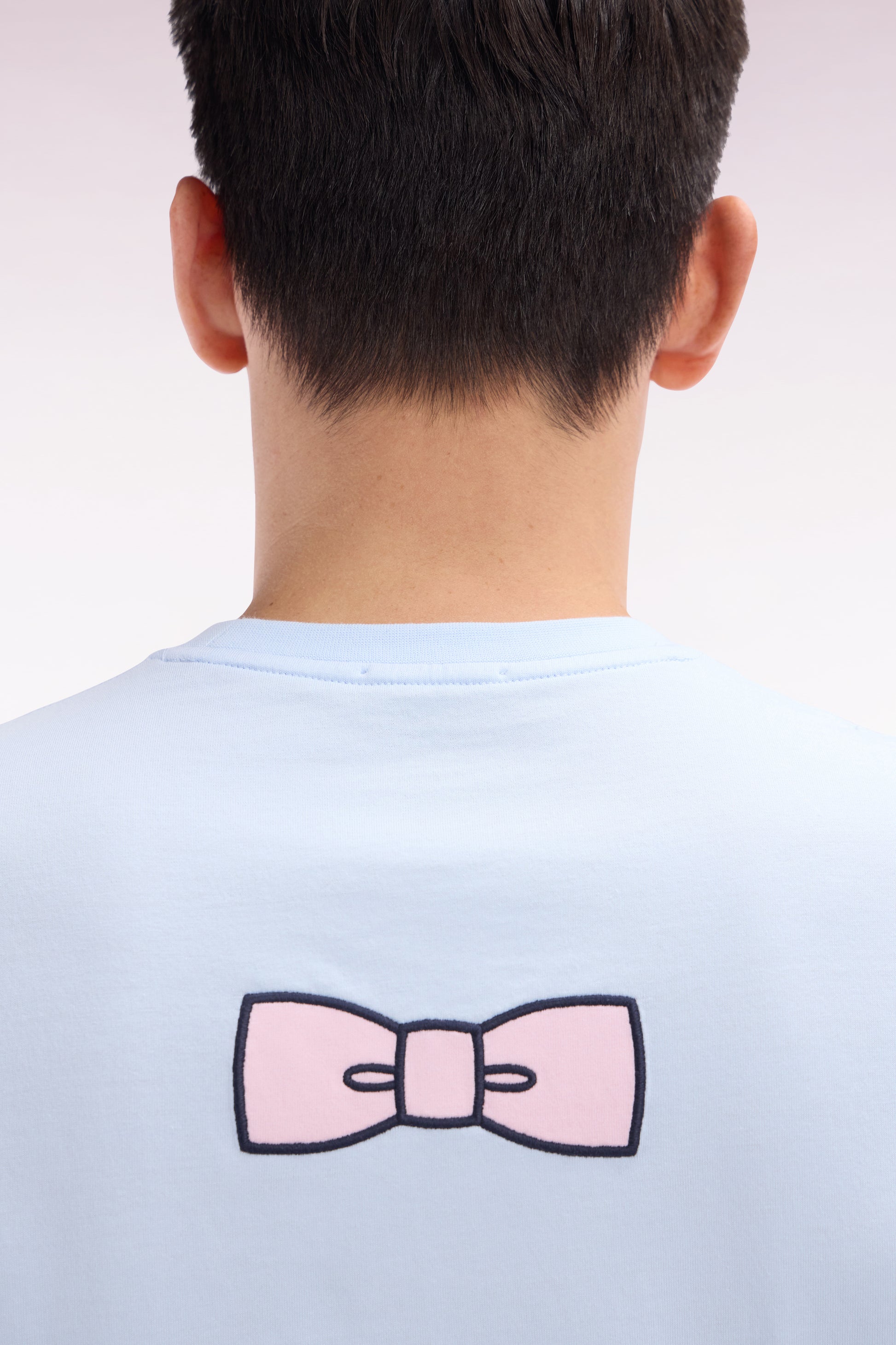 Bow Tie Tee Shirt Eden Park Homme Straight-fit Sky Blue Pima