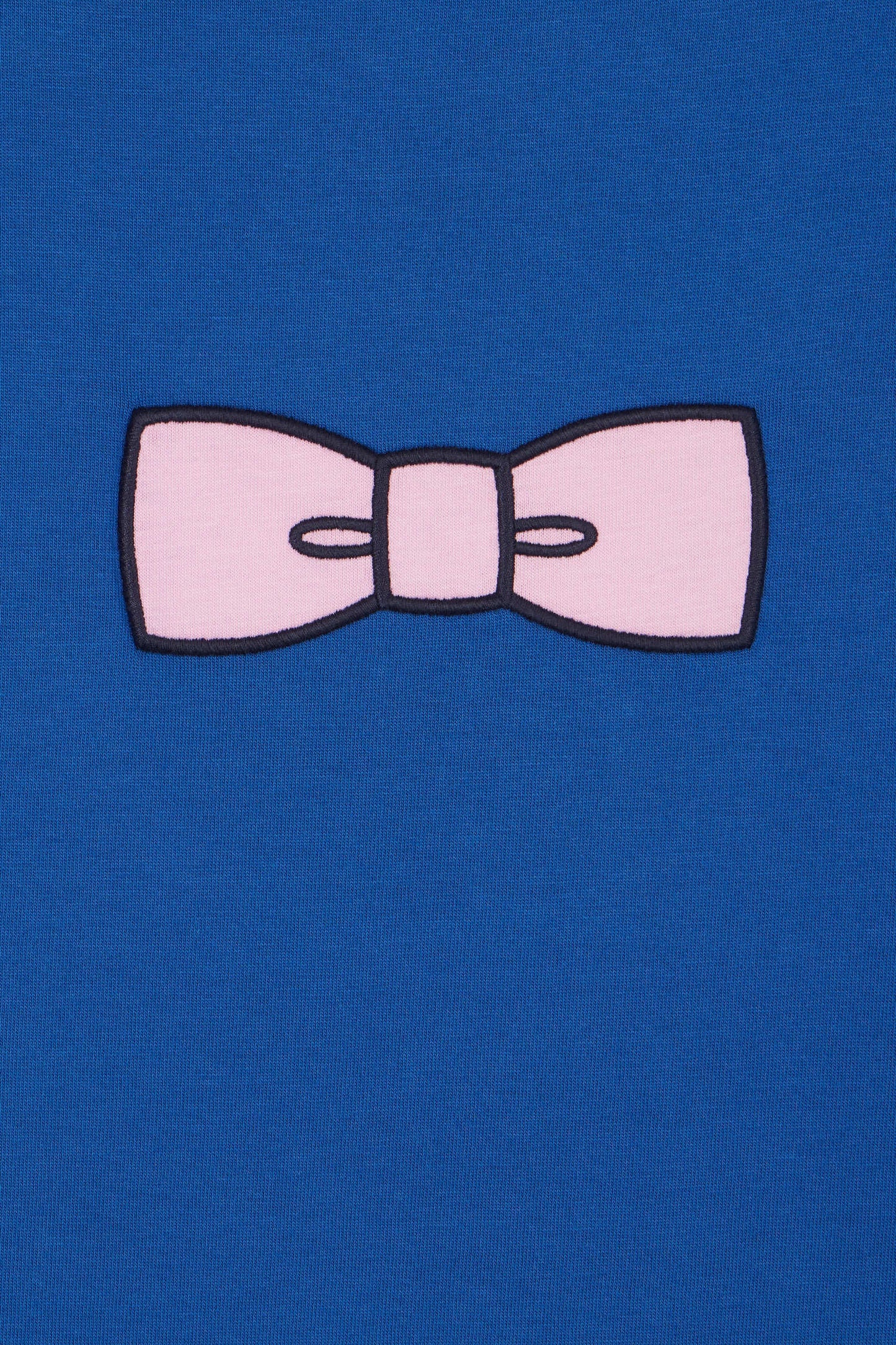 Straight-fit dark blue Pima cotton T-shirt with back embroidery