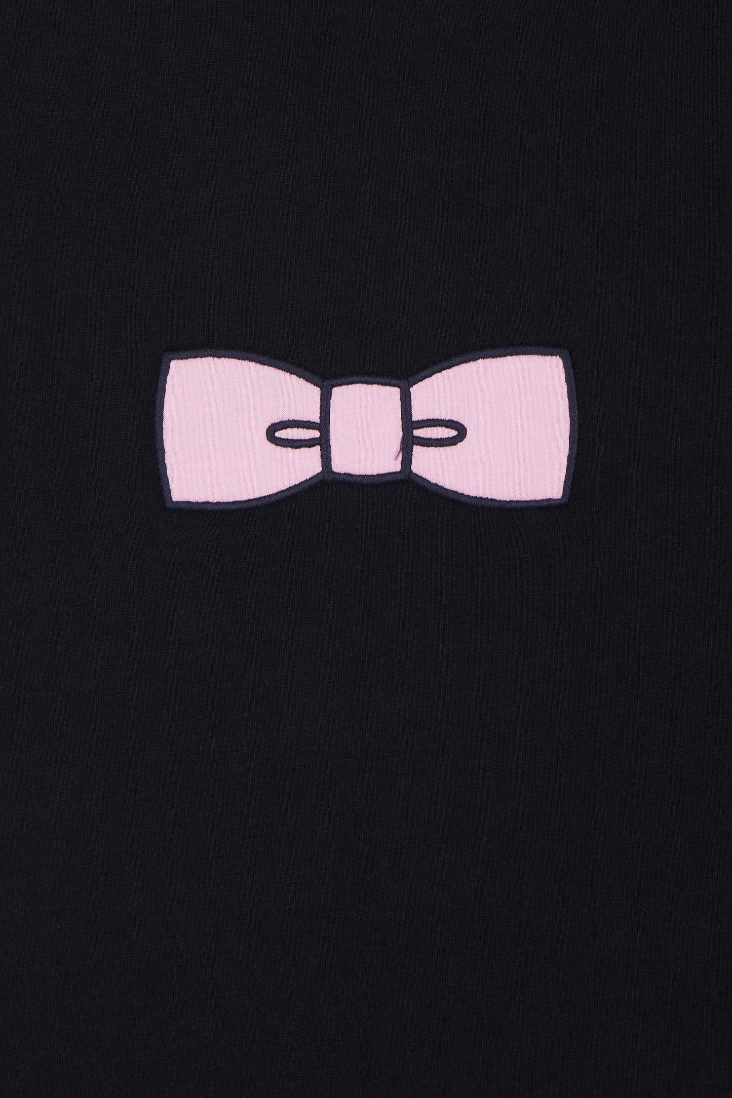 Straight-fit black Pima cotton T-shirt with back embroidery