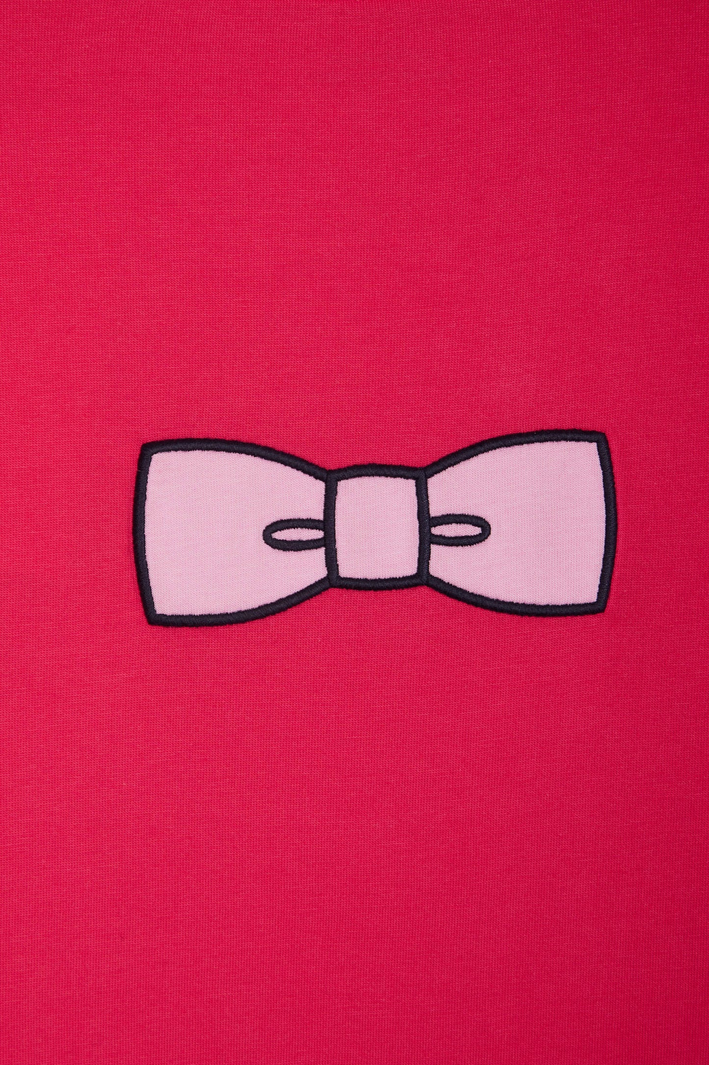 Straight-fit fuchsia Pima cotton T-shirt with back embroidery