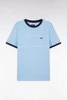 Straight-fit sky blue cotton jersey T-shirt with contrasting details