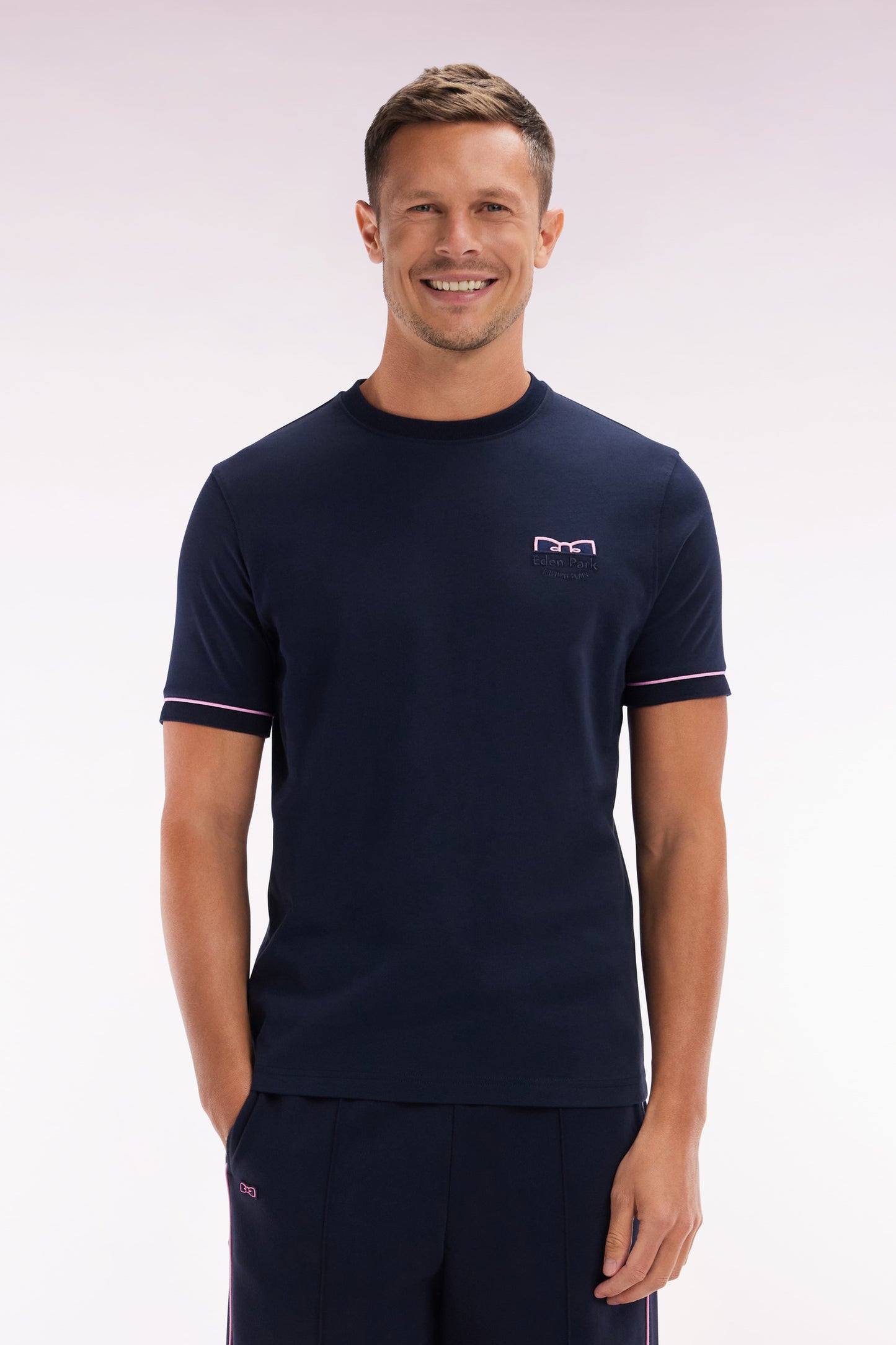Sportswear Eden Park T Shirt Straight-fit Two-tone Navy Cotton T