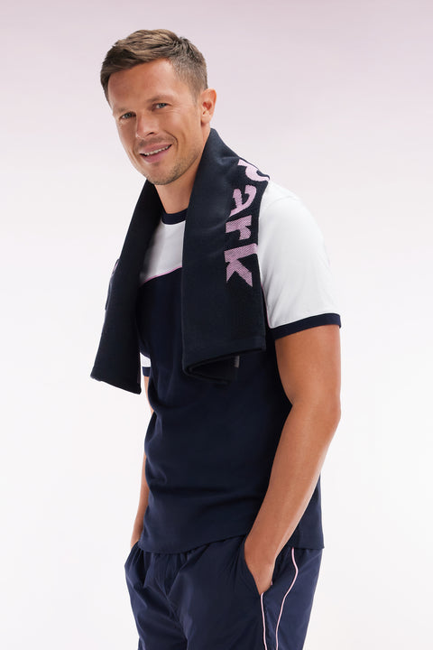 Straight-fit two-tone navy cotton jersey T-shirt - Image 3