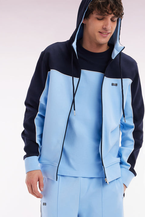 Straight-fit two-tone sky blue cotton jersey T-shirt - Image 2