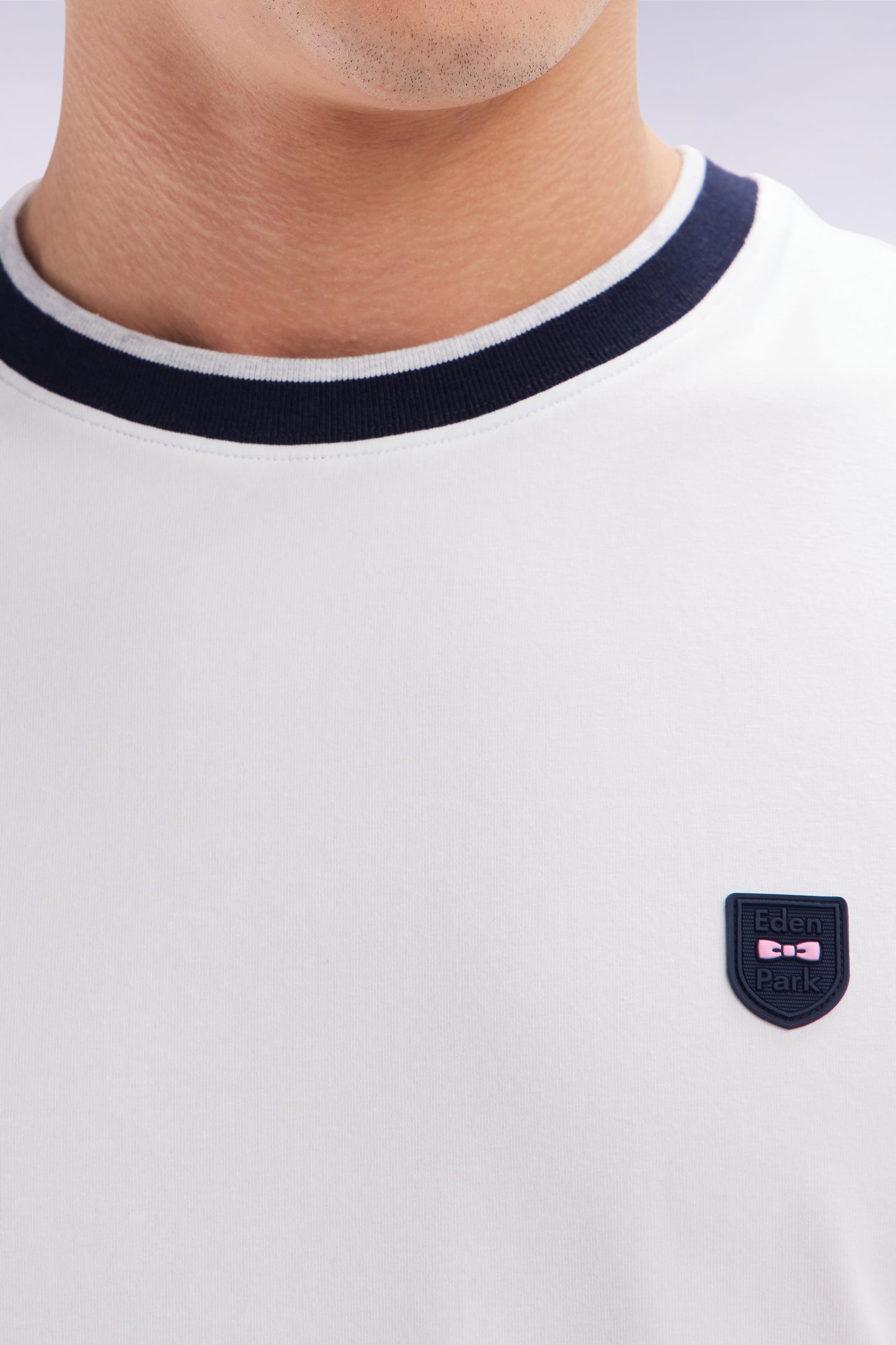Slim-fit white stretch cotton T-shirt