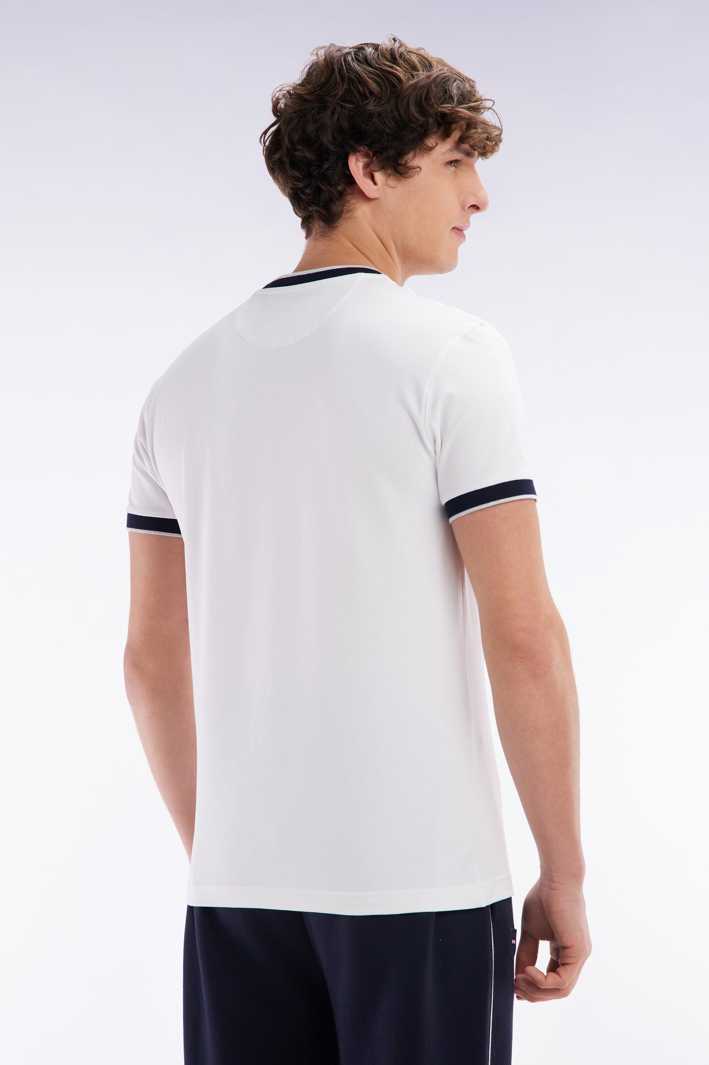 Slim-fit white stretch cotton T-shirt
