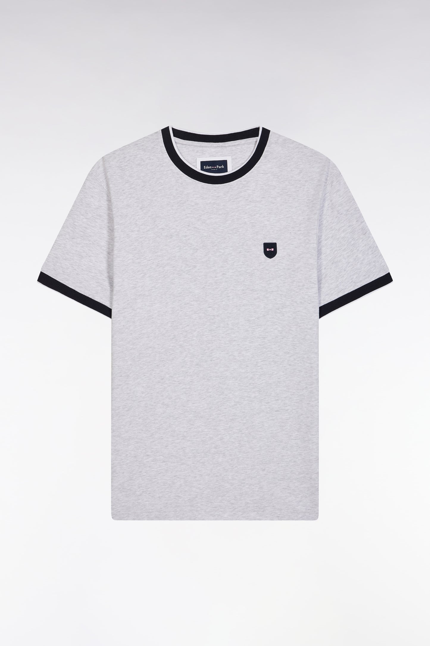 Slim-fit grey stretch cotton T-shirt