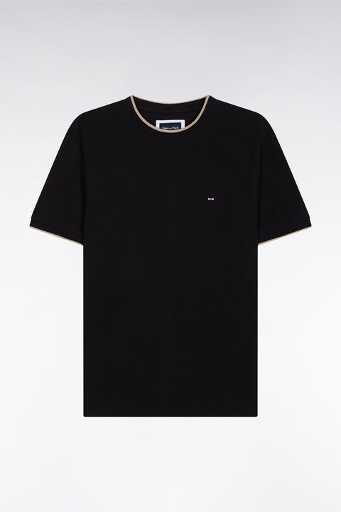 Slim-fit black stretch cotton T-shirt - Image 2