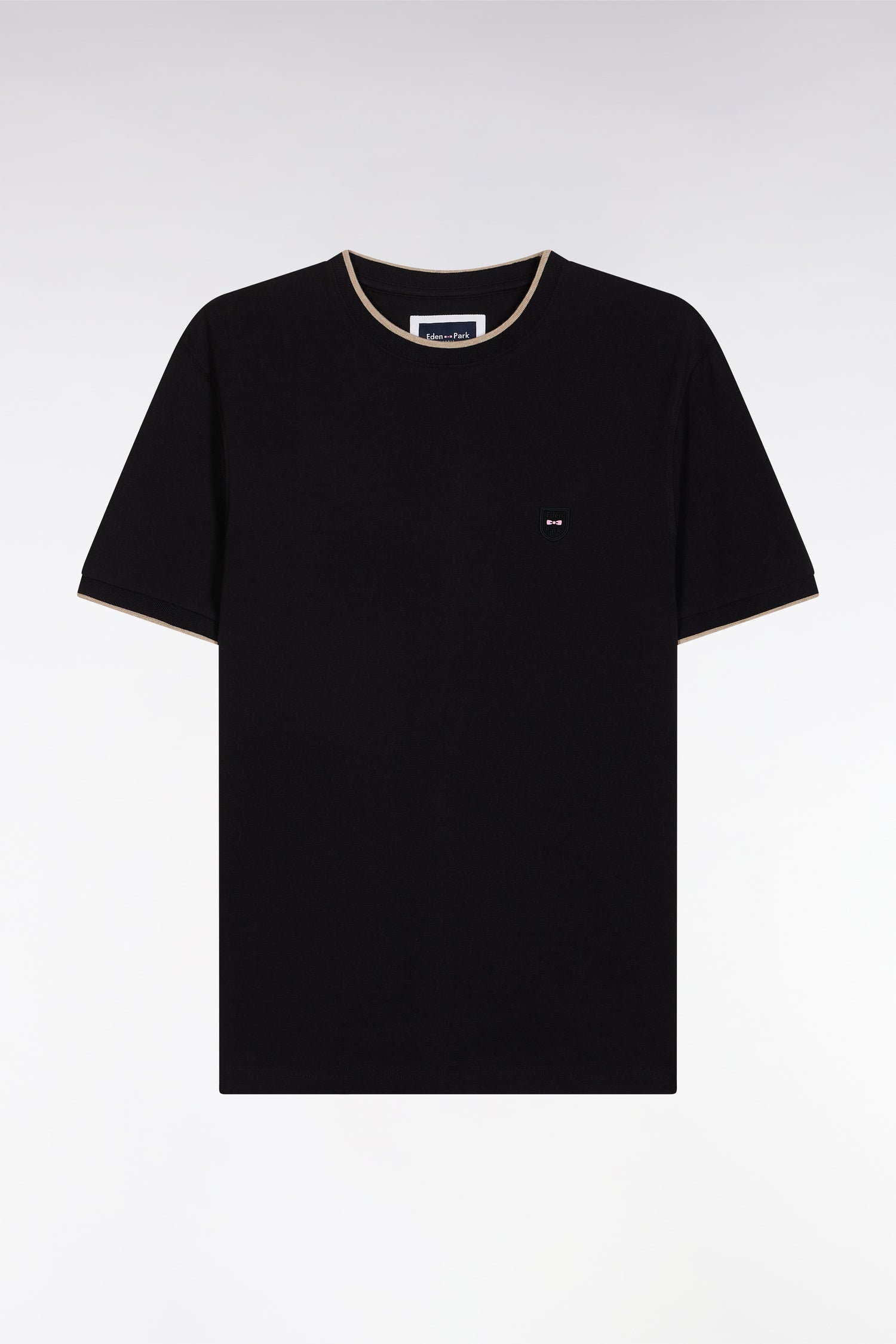 T-shirt en coton stretch noir coupe ajustée