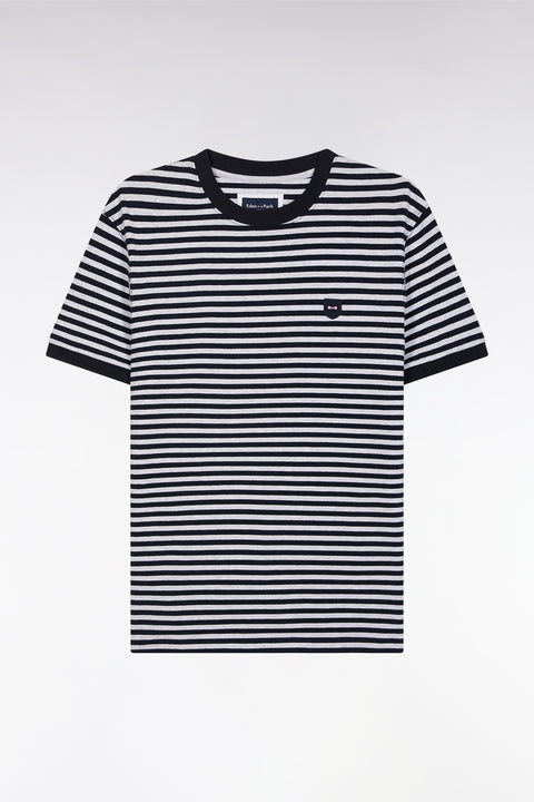 T-shirt en coton stretch rayé marine coupe ajustée - Image 2