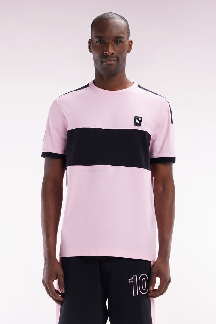 T-shirt Nouvelle Zélande en coton rose coupe décontractée