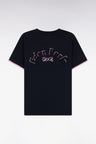 Straight-fit navy cotton T-shirt with Eden Park bow tie embroidery