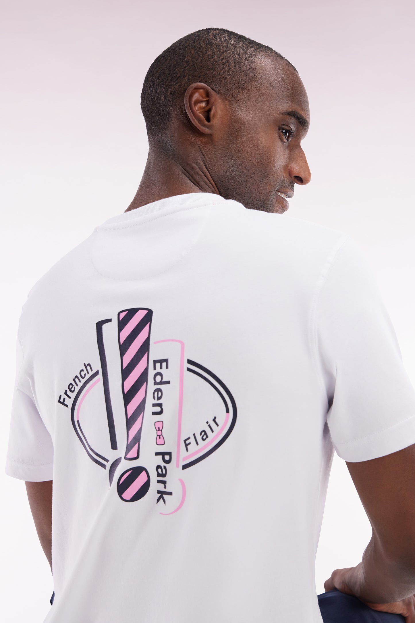 Straight-fit screen-printed white cotton T-shirt
