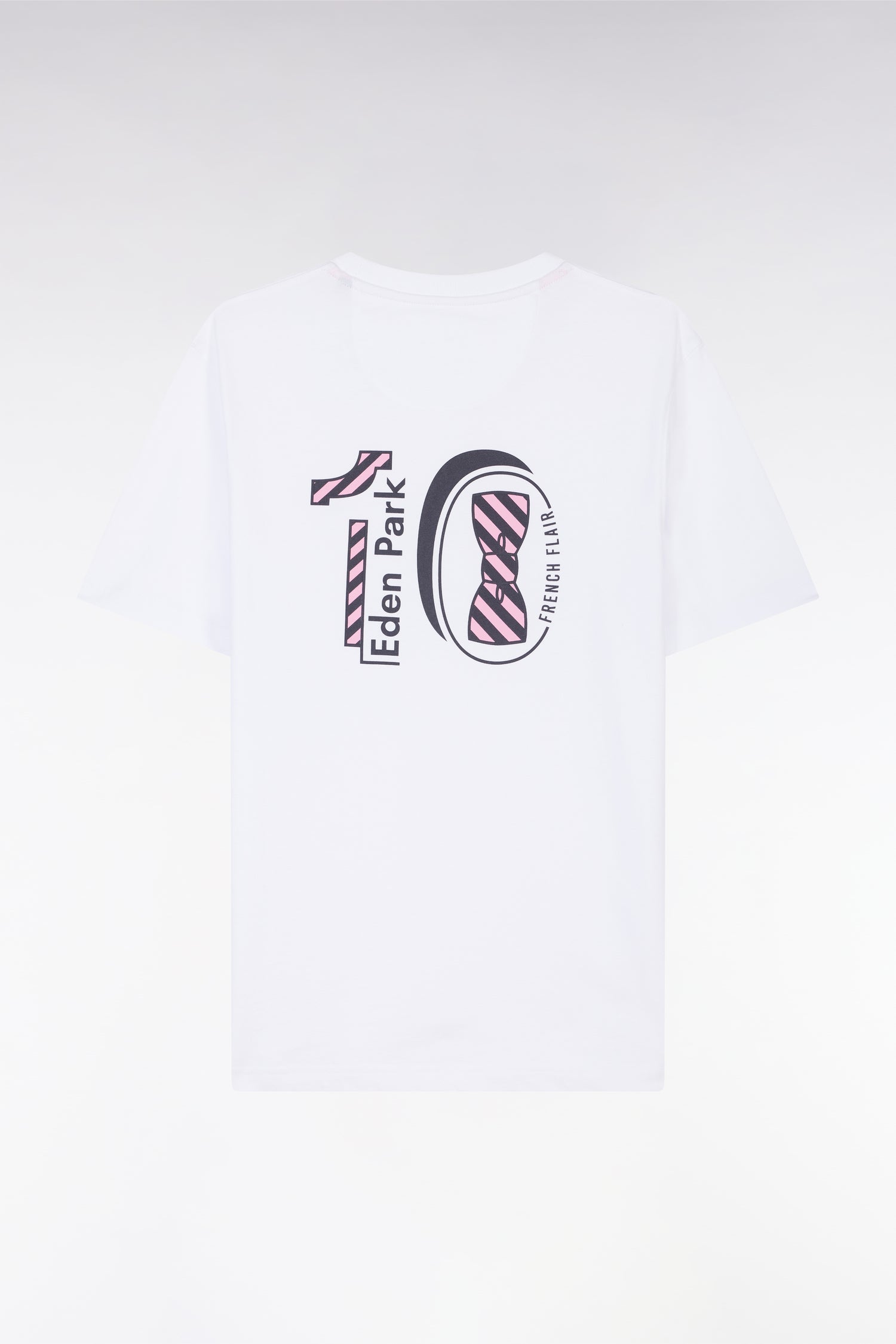 T-shirt en coton blanc broderie dos coupe droite