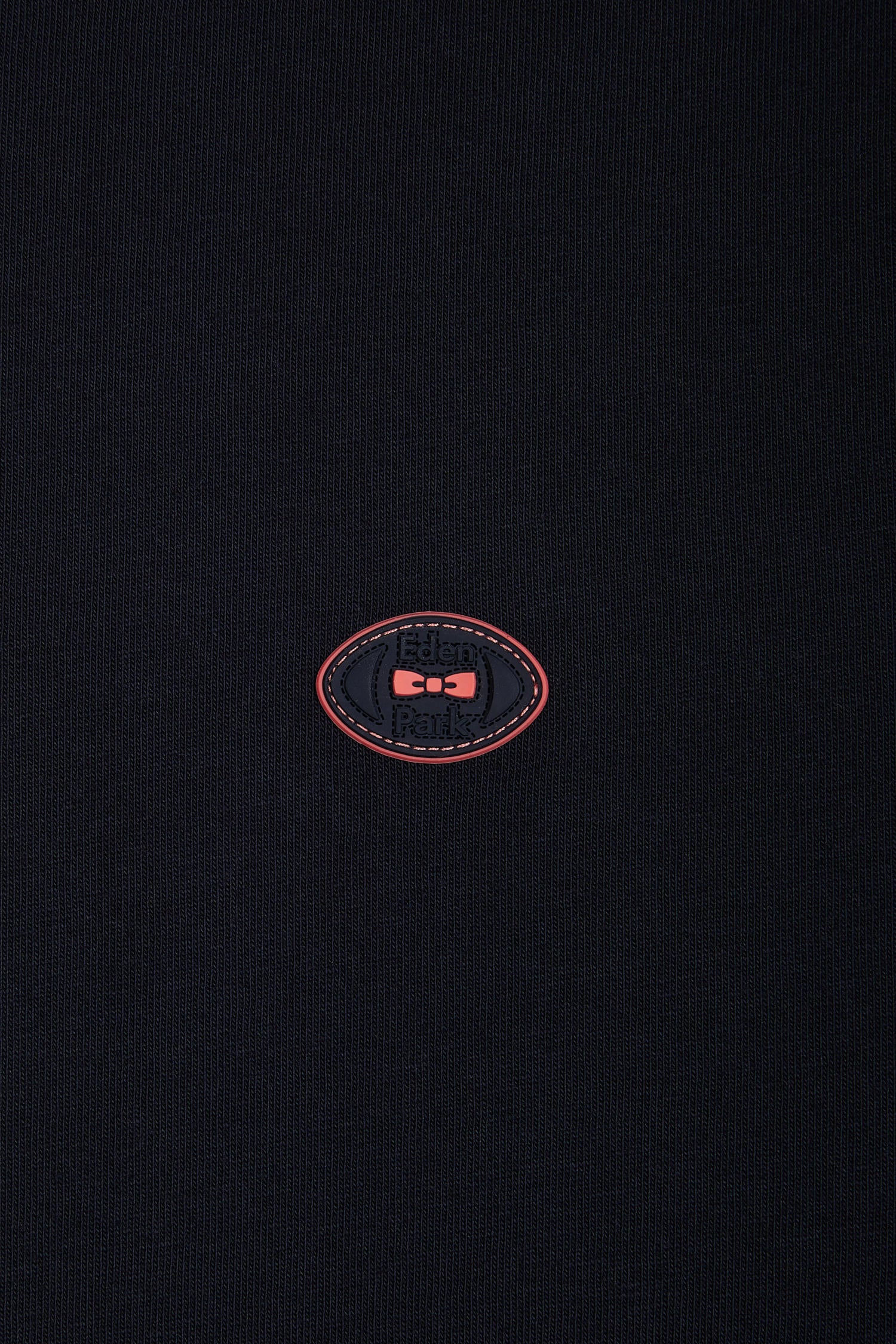 T-shirt en coton marine à bords-côtes corail coupe décontractée