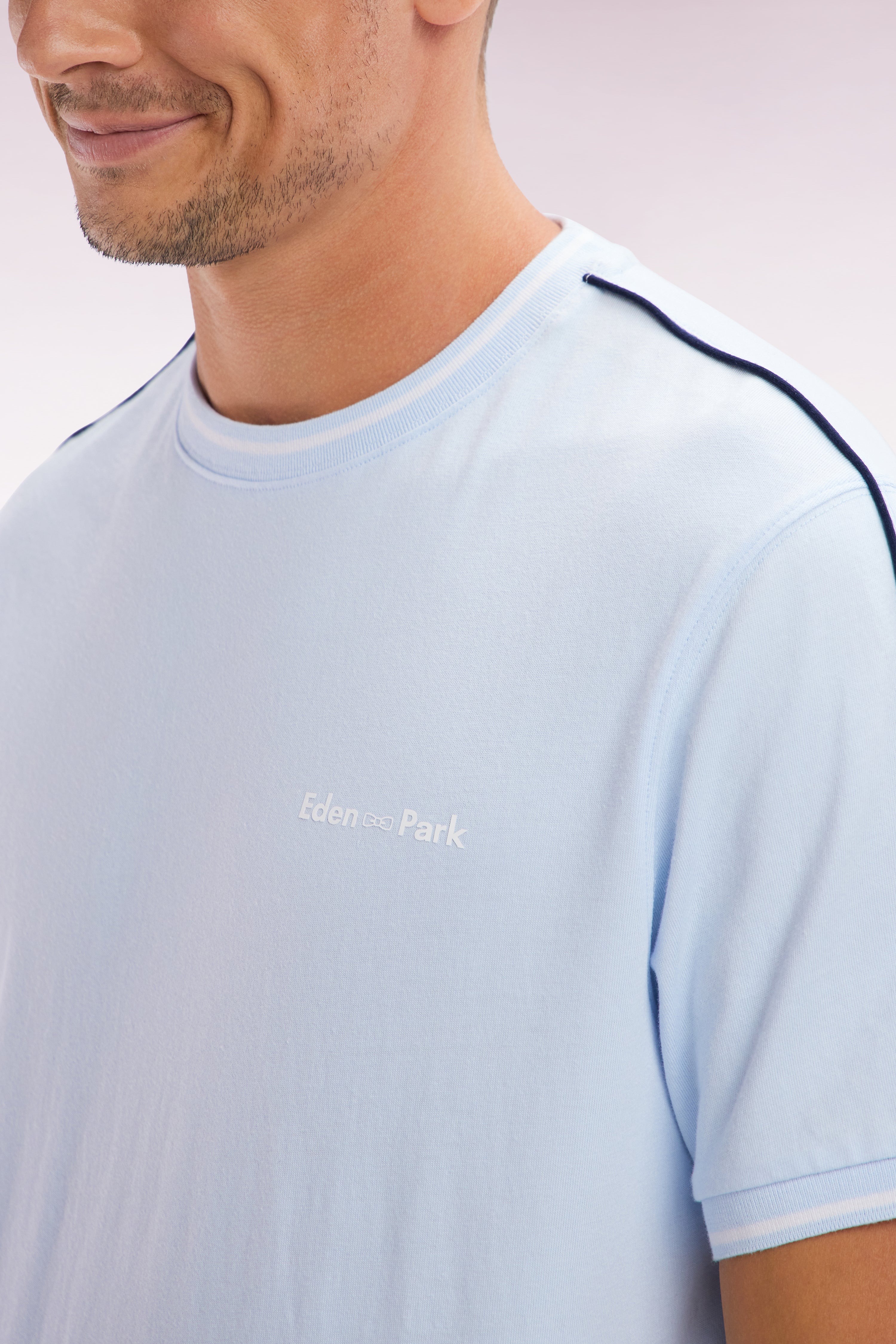 T-shirt en coton ciel coupe décontractée