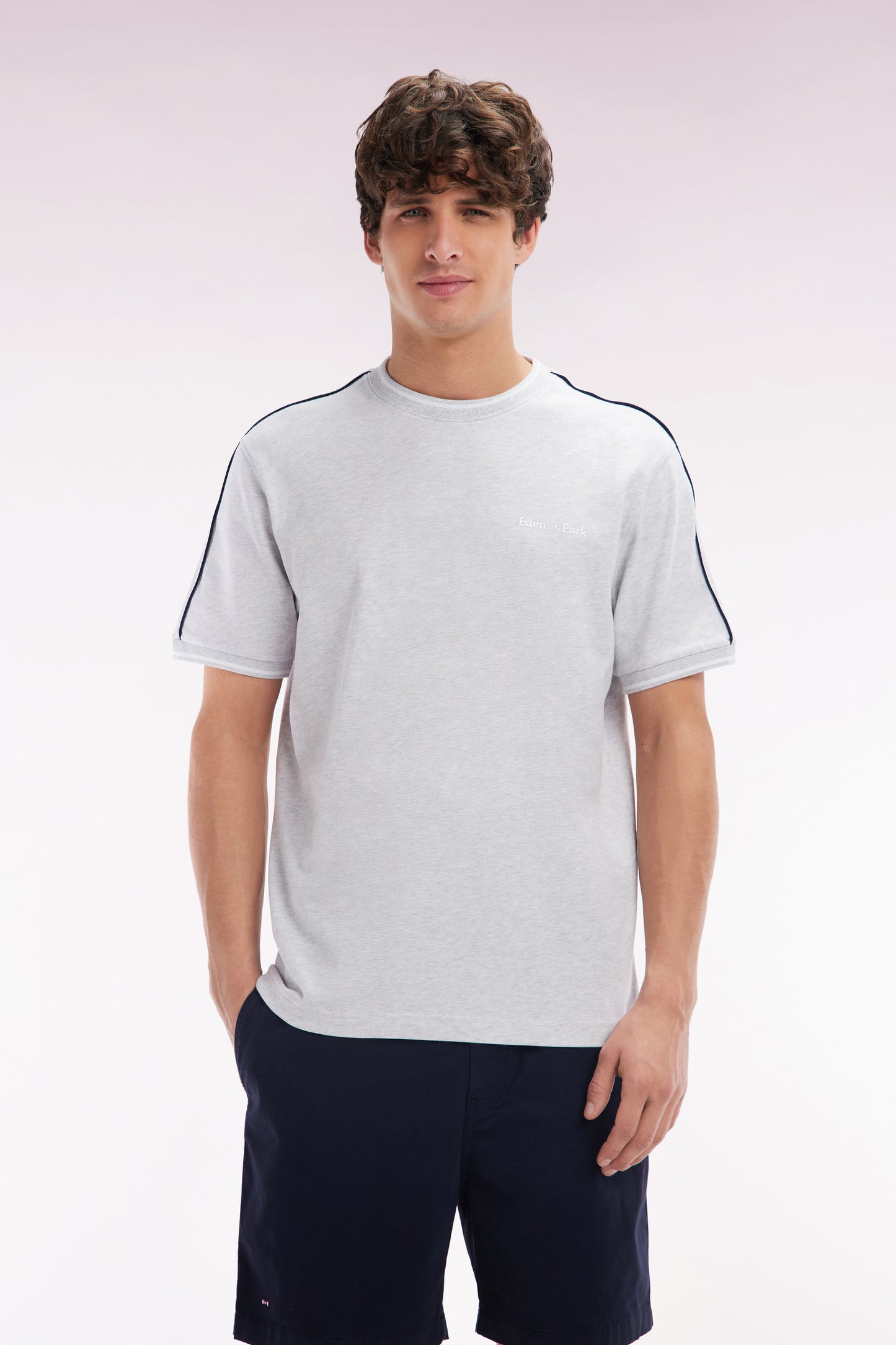 Grey cotton T-shirt, relaxed fit